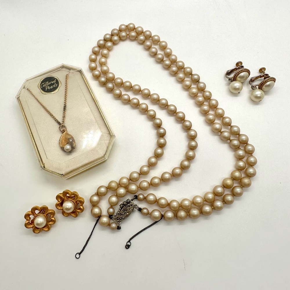 Vintage Granny Pearl Jewelry Lot